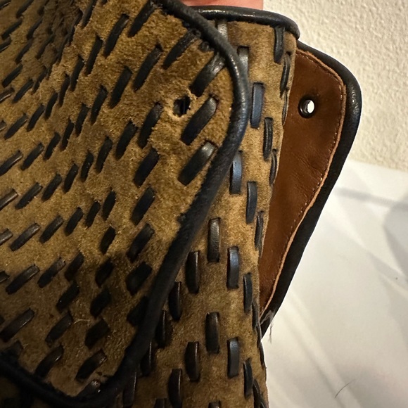 Burberry Brown suade bootie with leather weaving - Picture 11 of 11